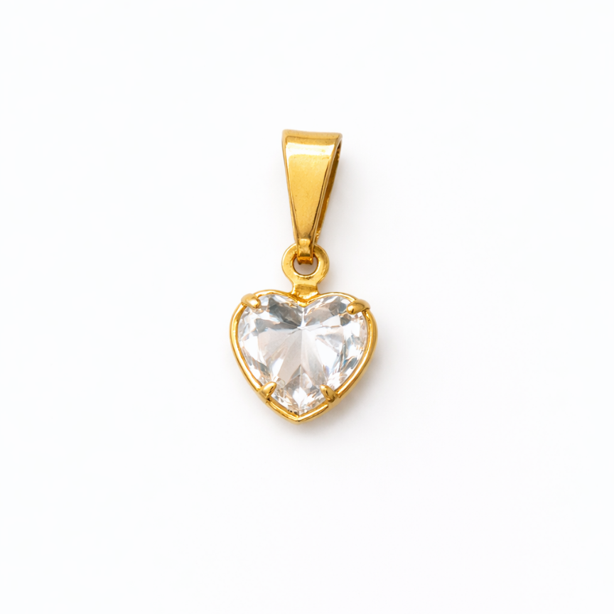 Dije circon corazon bisel