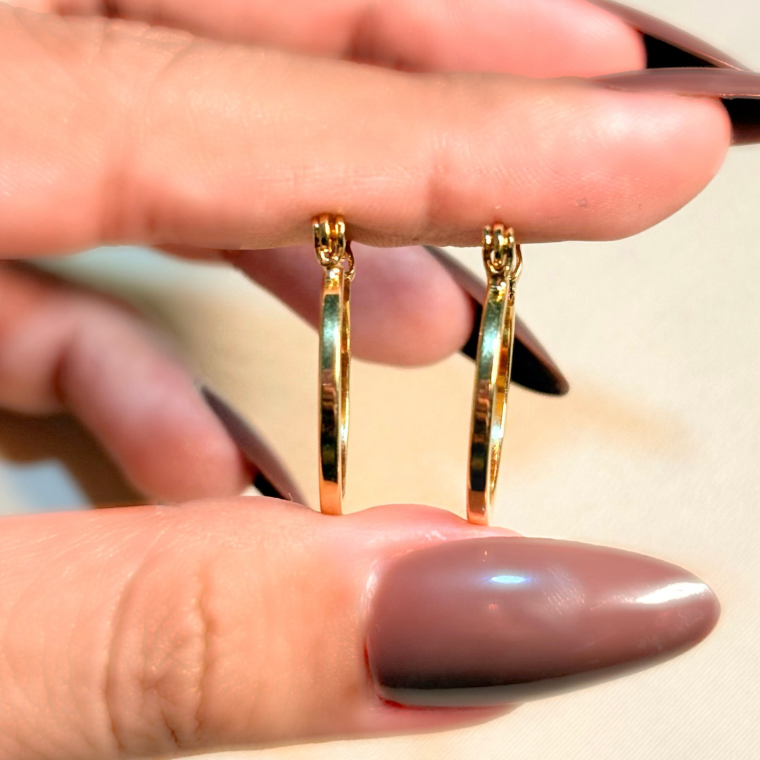 Aretes Candonga Tubo delgado 19 mm