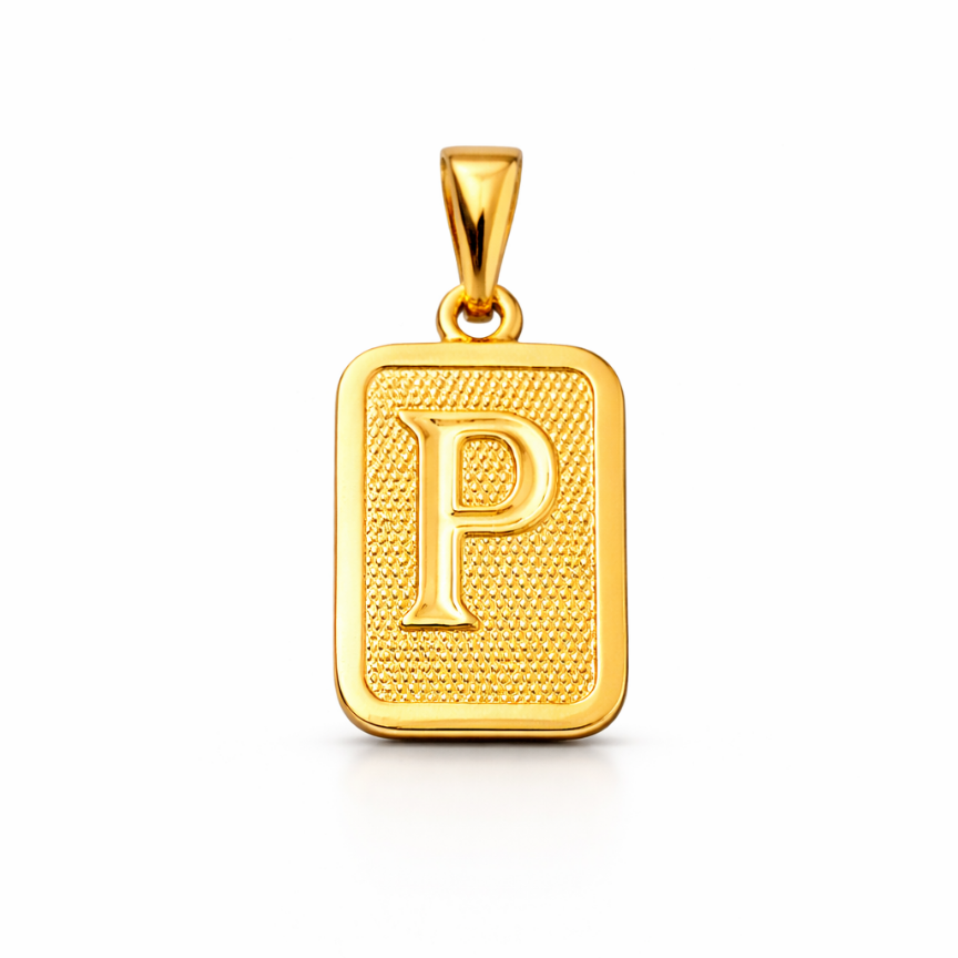 Dije letra placa P