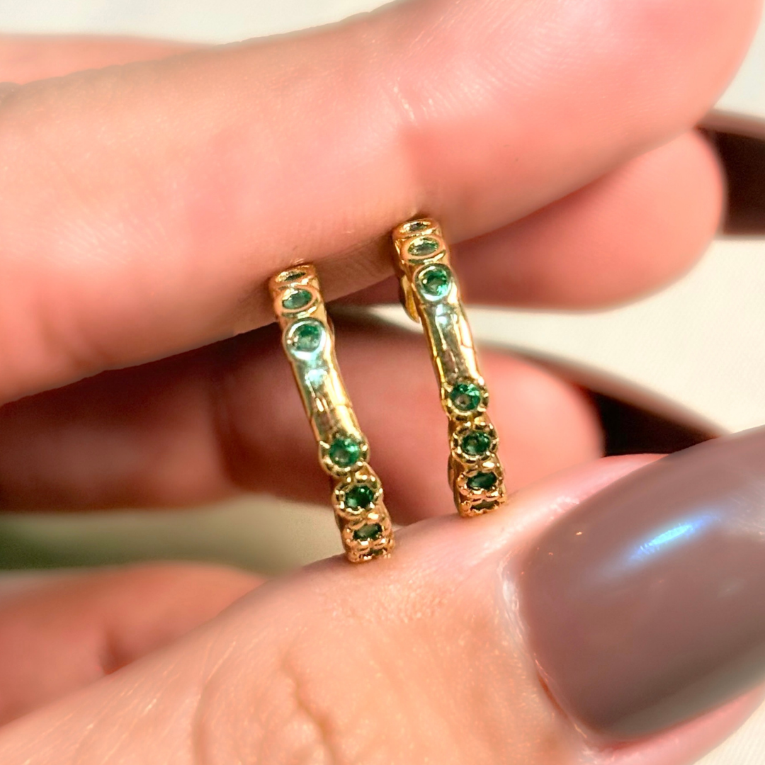 Aretes Candonga click circon bisel 15mm