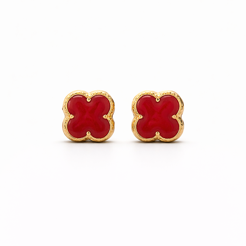 Aretes Topo Lujo VC Rojo