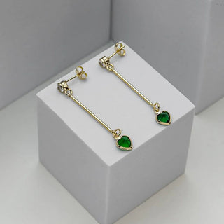 Aretes Long Love Emerald