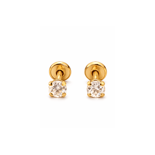 Aretes Topo Lujo Chispa 4mm Blanco - D’orella Joyería