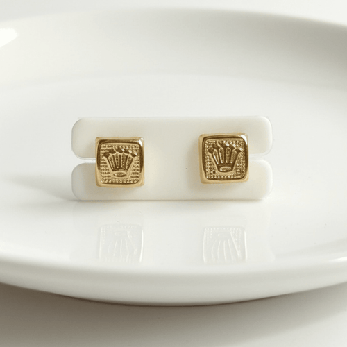 Aretes Topo Lujo cuadrado rolex - D’orella Joyería