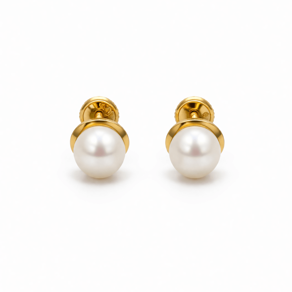 Aretes Topo Lujo Perla 6 - D’orella Joyería