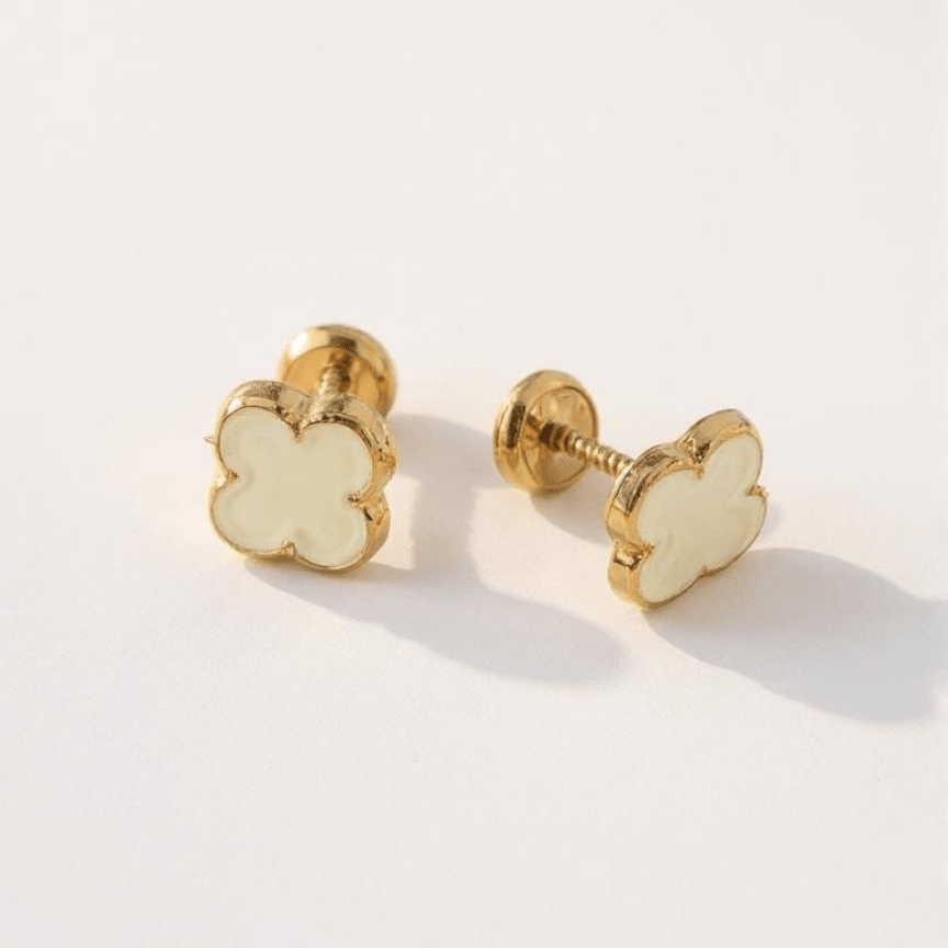 Aretes Topo Lujo VC Blanco - D’orella Joyería