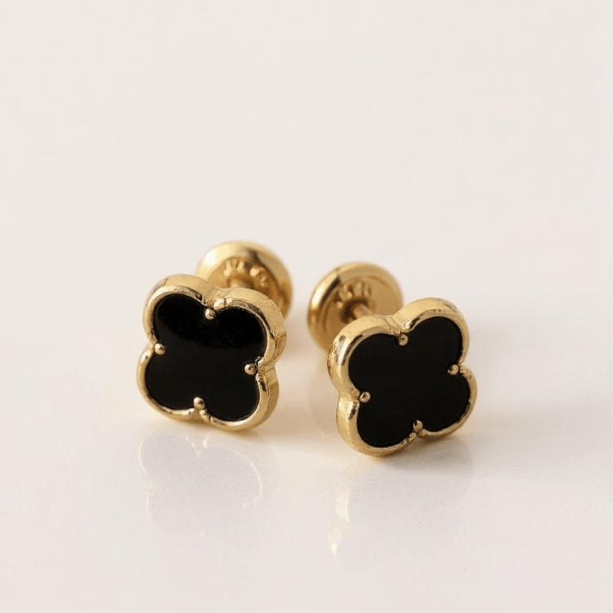 Aretes Topo Lujo VC Negro - D’orella Joyería