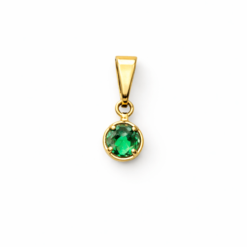 Dije circon verde redondo - D’orella Joyería