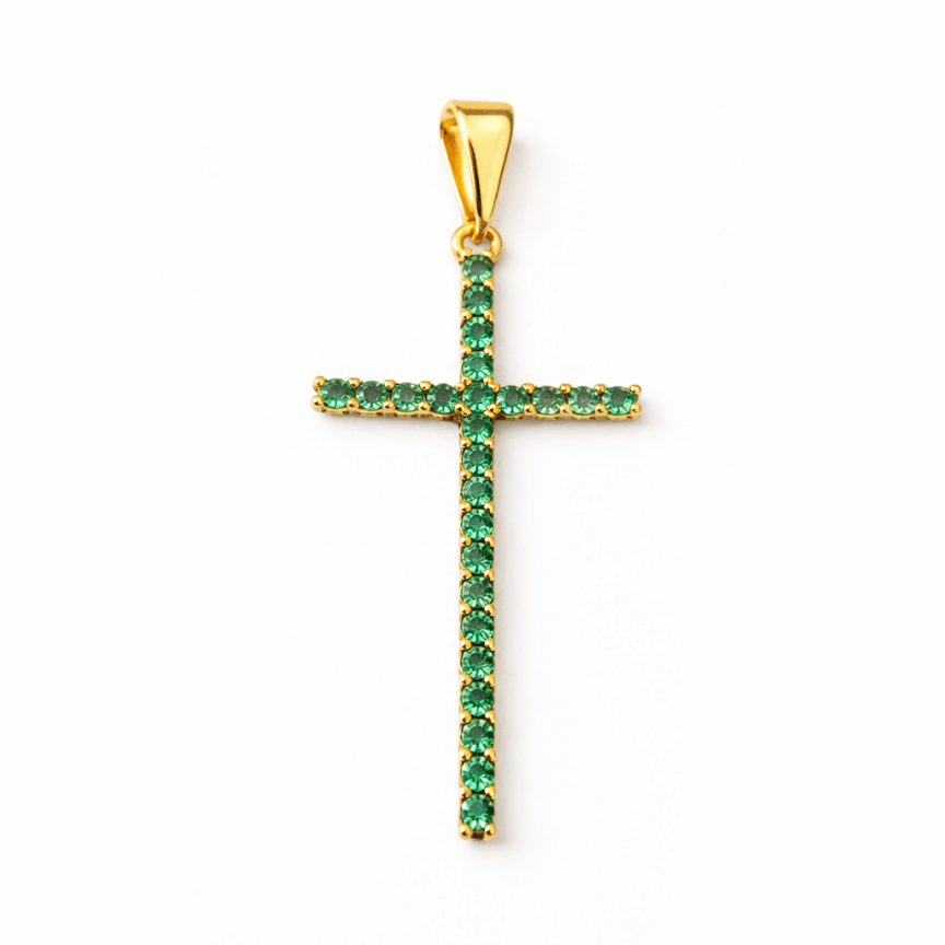 Dije Cruz Esmeralda Grande - D’orella Joyería