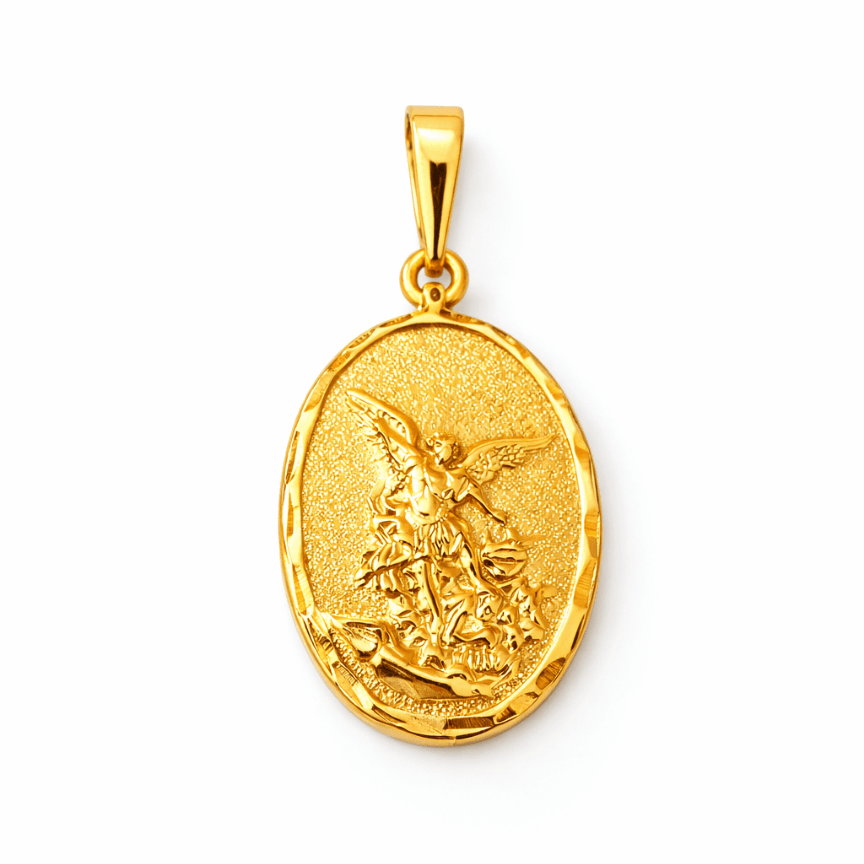 Dije San Miguel Arcangel Grande Diamantado - D’orella Joyería